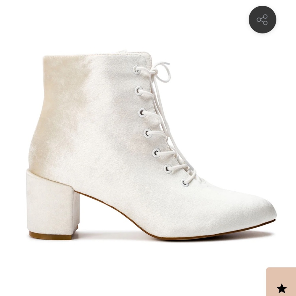 Forever Soles Vow - Velvet Bridal Ankle Booties